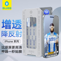 BLUEO 蓝猩 先生 适用苹果15plus/14promax钢化膜 iphone15plus增透降反射AR手机膜高清保护膜