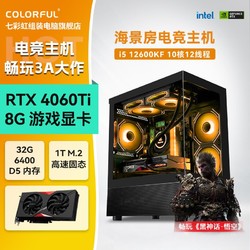 COLORFUL 七彩虹 RTX4060Ti主机i5 12600KF游戏电竞高配台式电脑diy组装机