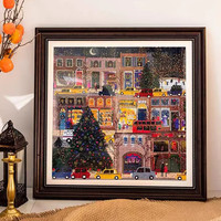 Meian 美岸 钻石画新款满钻全钻圣诞夜景卧室书房玄关画贴钻点钻钻秀自己手工 50x50cm