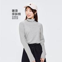 GIORDANO 佐丹奴 奢滑触感纯棉T恤女秋冬基础打底高领休闲日常休闲长袖T恤女款