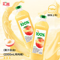 汇源 100%果汁2L大桶瓶装果汁 桃汁+桃汁 2L*2桶