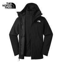 THE NORTH FACE 北面 三合一冲锋衣外套男防水防风抓绒内胆24新款 89ZP JK3/黑色 XL