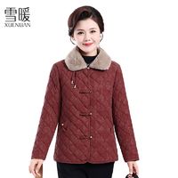 百亿补贴：SNOW WARM 雪暖 妈妈装冬季加绒棉衣中老年女冬装国风棉袄洋气时尚棉衣外套