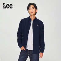 Lee24秋冬新品标准版抓绒刺绣小Logo翻领男长袖衬衫LMT009100206