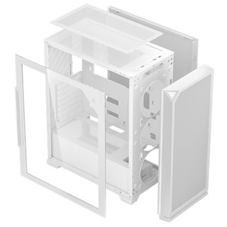 金河田 FM01 雪装 铁网孔高流量散热 宽体台式电脑主机箱 支持ATX大主板/8风扇位/240冷排