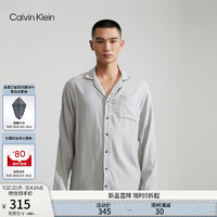 卡尔文·克莱恩 Calvin Klein 内衣秋冬男士时尚休闲格纹纽扣翻领舒适家居长袖睡衣NM1428O P7A-鸽子灰 M