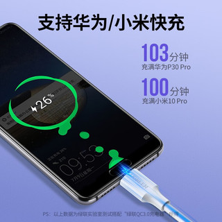 绿联 苹果15充电线Type-C数据线3A快充线USB-C适用iPhone15ProMax/华为Mate60荣耀手机Carplay车载线 苹果15充电线-1米