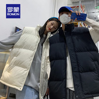 罗蒙（ROMON）【麂皮绒】立领马甲男中青年加厚保暖百搭棉服背心男 深蓝 3XL