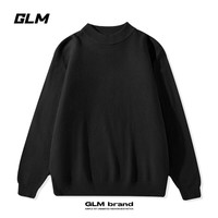 GLM冬季毛衣休闲内穿半高领保暖针织衫简约纯色青少年时尚毛线衣 黑#GL纯色 2XL