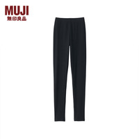无印良品（無印良品 MUJI）女式 弹力罗纹织十分长收腿裤 打底裤女款春秋 24年秋DGA14C4A 黑色 M 身高155-160 臀围90-95