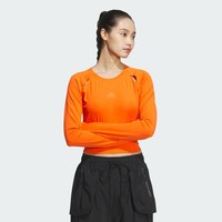 adidas 阿迪达斯 速干修身短款上衣长袖T恤女装adidas阿迪达斯官方轻运动