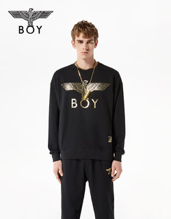 BOY LONDON冬款logo圆领休闲百搭潮牌卫衣N03909 黑色 经典款 XL