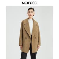 NEXY.CO 奈蔻 24秋季美拉德系摩登范两粒扣宽松H版型大衣女