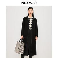 NEXY.CO 奈蔻 2024秋季商务通勤精致包边工艺长款大衣女