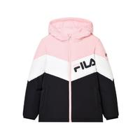 FILA 斐乐 儿童（105-165）休闲羽绒服女童基础连帽拼色冬季羽绒服