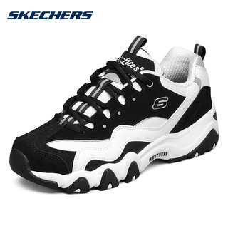 SKECHERS 斯凯奇 女鞋二代熊猫鞋秋冬新款网面透气老爹鞋复古经典休闲运动鞋