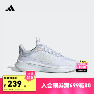 adidas 阿迪达斯 ALPHAEDGE +时尚舒适休闲跑步鞋女阿迪达斯轻运动 白/浅蓝 37