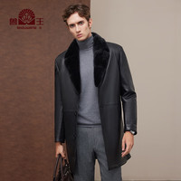 兽王(SHOUWANG)兽王皮克服男2024秋冬新款山羊皮真皮皮衣水貂内胆中长款外套大衣