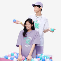 NY-FD国际美式潮牌宽松男女春夏季纯棉重磅短袖短袖T恤XS 3XL 纸飞机紫色T恤