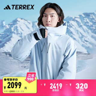 adidas 阿迪达斯 苏翊鸣共创款雪服情侣款防水防风夹棉滑雪服阿迪达斯TERREX 浅蓝 L