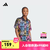 adidas 阿迪达斯 休闲宽松印花短袖上衣女装阿迪达斯官方轻运动IQ4815 蓝/黄/粉 S