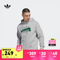 adidas 阿迪达斯 三叶草男装冬季运动连帽卫衣IK7657 中麻灰 A/S