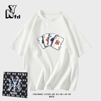 NY-FD国际美式潮牌宽松男女春夏季纯棉重磅短袖短袖T恤XS A炸白色T恤