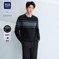 【撞色条纹】2024冬季轻商务经典系列假两件男士双领针织衫