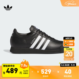 adidas「T头鞋」SAMOA经典舒适运动鞋男子阿迪达斯三叶草 黑色/白色 42