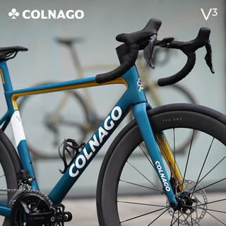 COLNAGO梅花V3 ULTRA 公路车7170电子变速碟刹碳纤维一体把碳轮组自行车 整车 蓝金色-V3 ULTRA 540