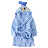 三枪童装 法兰绒少儿保暖男童女童儿童连帽睡袍睡衣合集 雾霾蓝（法兰绒） 110【参考体重25-35斤】