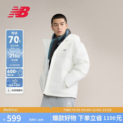 new balance BALANCE 短款鸭绒羽绒服24年男款户外保暖连帽外套AMJ43351 CIC L