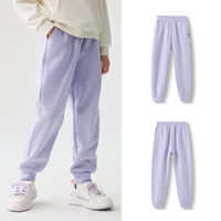 巴拉巴拉童装儿童加绒裤子男童秋冬2024女童长裤宝宝运动卫裤 风信紫-加绒（加厚）