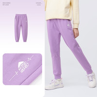 巴拉巴拉童装儿童加绒裤子男童秋冬2024女童长裤宝宝运动卫裤 粉紫色-棉感单层（女生）