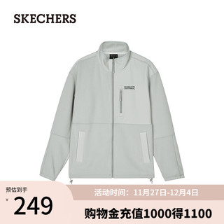 SKECHERS 斯凯奇 2024年冬季男女款针织加绒舒适保温L424M039 紫灰色/0006 XXL