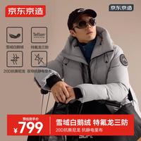 京东京造热气球黑金大鹅绒服保暖三防户外运动羽绒服男短款 中灰色 M M(170/92A)