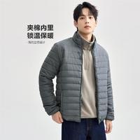 GIORDANO 佐丹奴 2024年秋冬纯色立领梭织棉衣外套男款