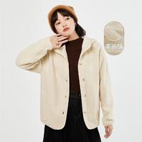 GIORDANO 佐丹奴 秋冬泰迪绒女士外套针织纽扣门筒连帽卫衣外套女款