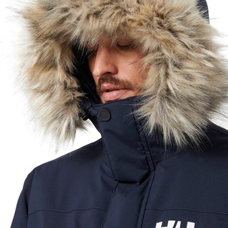 Helly Hansen 男式 滑雪夹克 纯色派克大衣 防水 597 Navy 尺码Medium