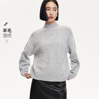 VERO MODA 毛衣女2024早秋纽花钉珠装饰半高领宽松