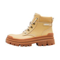 CAT 卡特彼勒 男女款户外休闲厚底工装高帮休闲工装靴 黄色 39