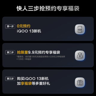 vivo iQOO13  0元预约抽手机免单 9.9元抢价值557元无线耳机+电池保+手机延保 颜色4 版本1 标配