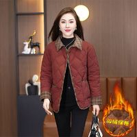 百亿补贴：SNOW WARM 雪暖 妈妈装棉服女2024秋冬新款轻薄时尚款休闲加绒加厚棉衣外套