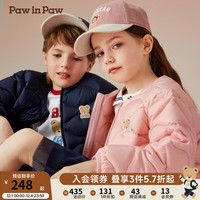 PawinPaw卡通小熊童装2024年秋冬男女童保暖羽绒服舒适防风 Pink粉红色/25 110cm 充绒量50.6g