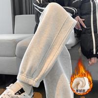 唐狮 TONLION女束脚显瘦休闲侧拼卫裤秋冬季加绒休闲长裤女宽松卫裤女厚绒裤子