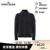 STONE ISLAND 石头岛 24秋冬 GHOST 羊毛拉链针织外套 黑色 8115572FA-M