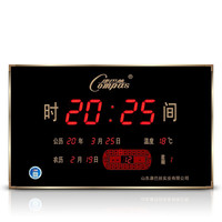 康巴丝（Compas）挂钟数码万年历卫星授时同步时钟led电子WIFI自动校时铝合金边框 56节气款（56*34cm） 数码万年历普通款