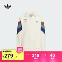 adidas 阿迪达斯 半拉链运动卫衣男大童儿童秋季阿迪达斯三叶草 乳白色 134CM