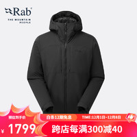 RabRAB睿坡Xenair Alpine男士防泼水透气棉衣户外运动棉服夹克QIP-09 黑/黑色-BKB M