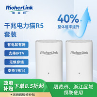 RicherLink 瑞吉联 R5千兆迷你有线扩展PLC电力猫增强版套装家用路由器穿墙套装免布线支持IPTV